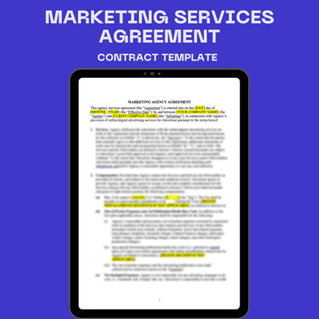 Marketing Services Contract Template - Business Legal Hub