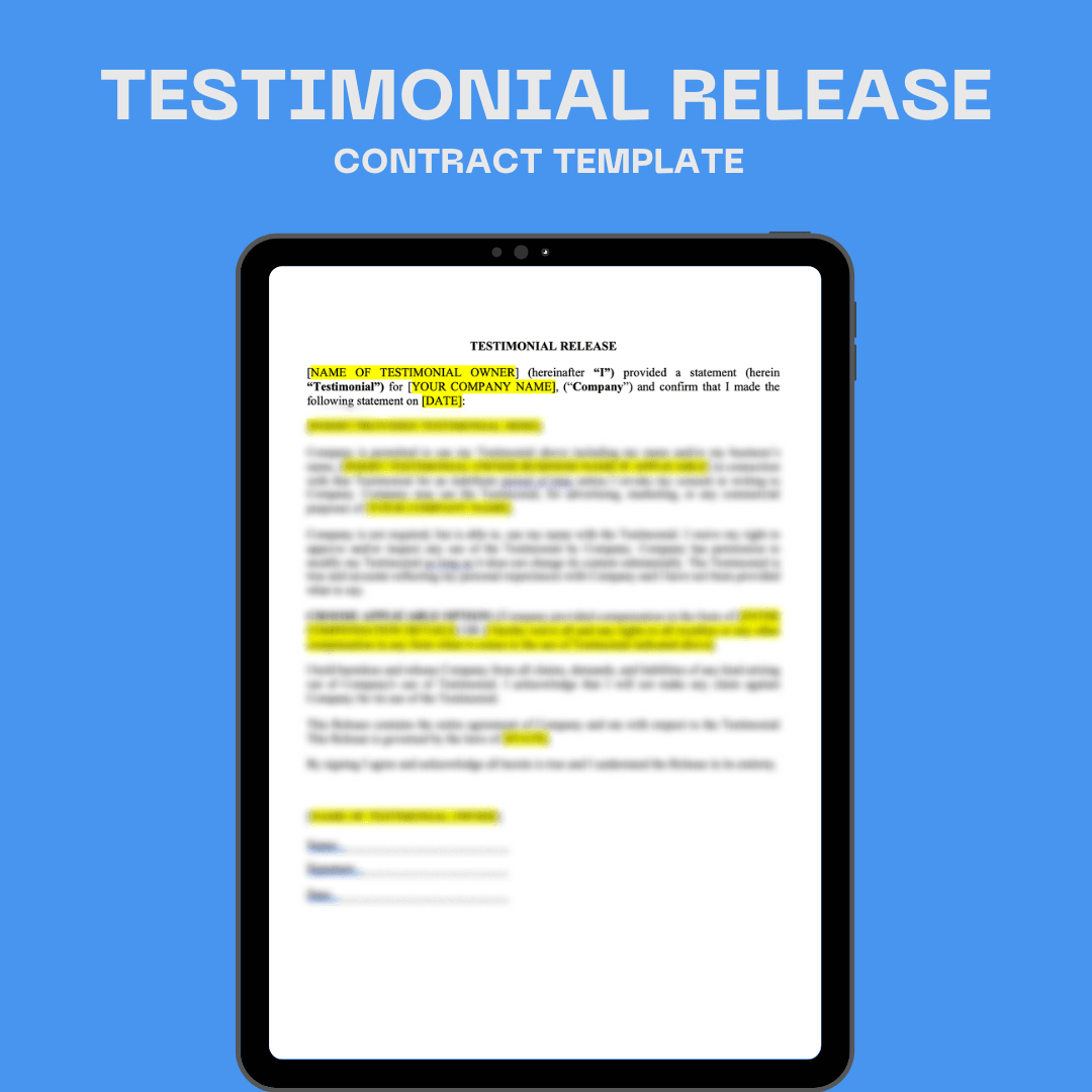 Testimonial Release - Business Legal Hub