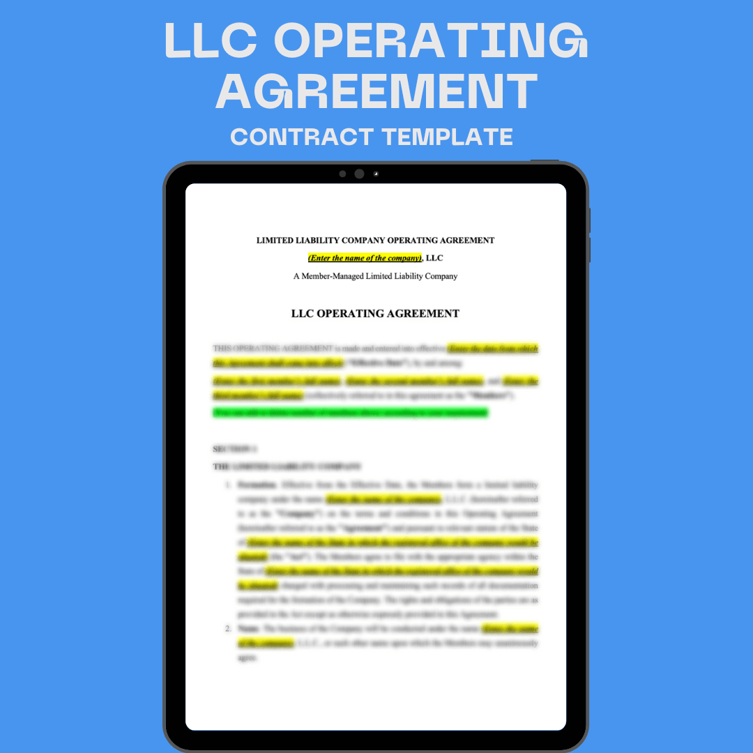 LLC Operating Agreement Template - Business Legal Hub