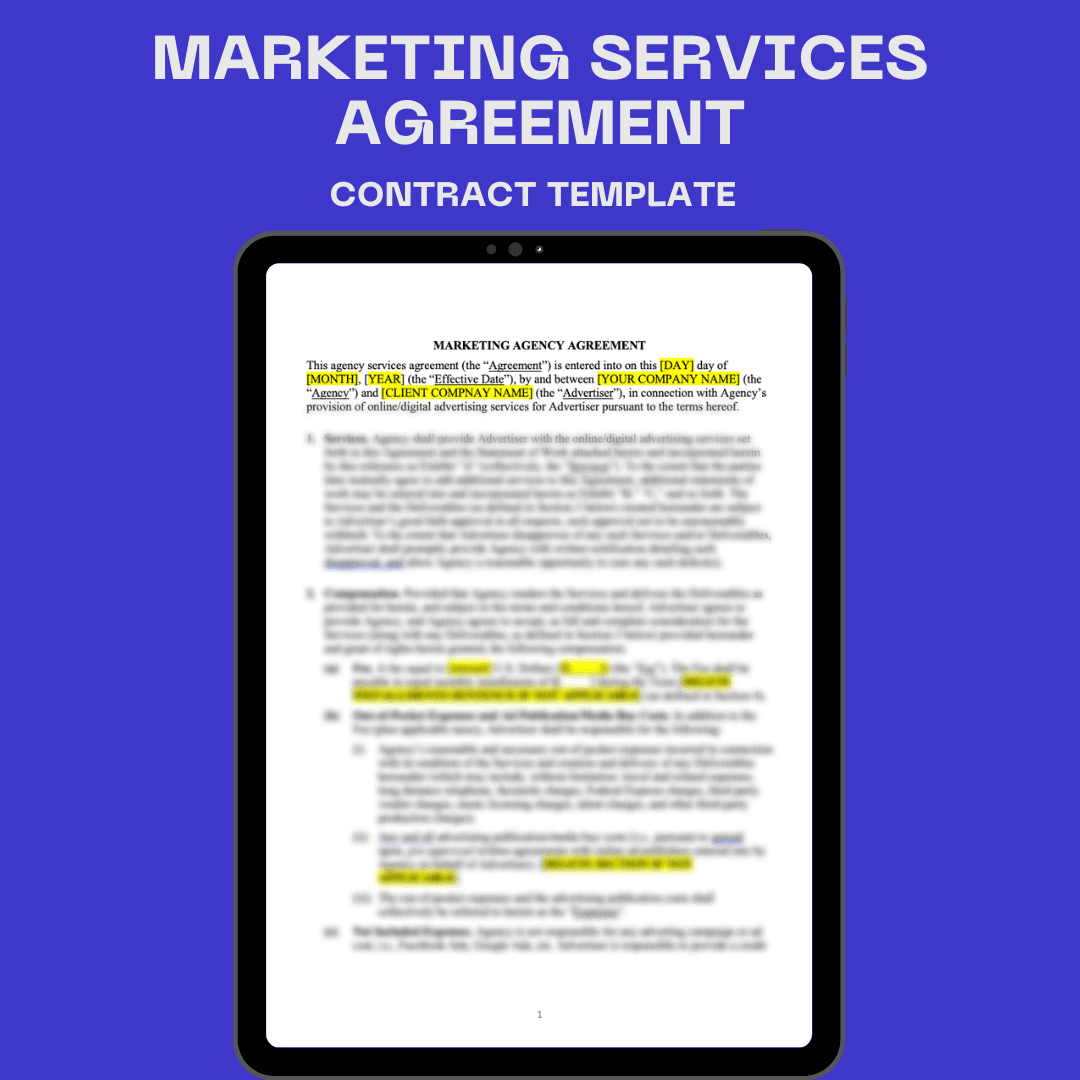 Marketing Services Contract Template - Business Legal Hub