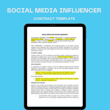 Social Media Influencer Contract Template - Business Legal Hub
